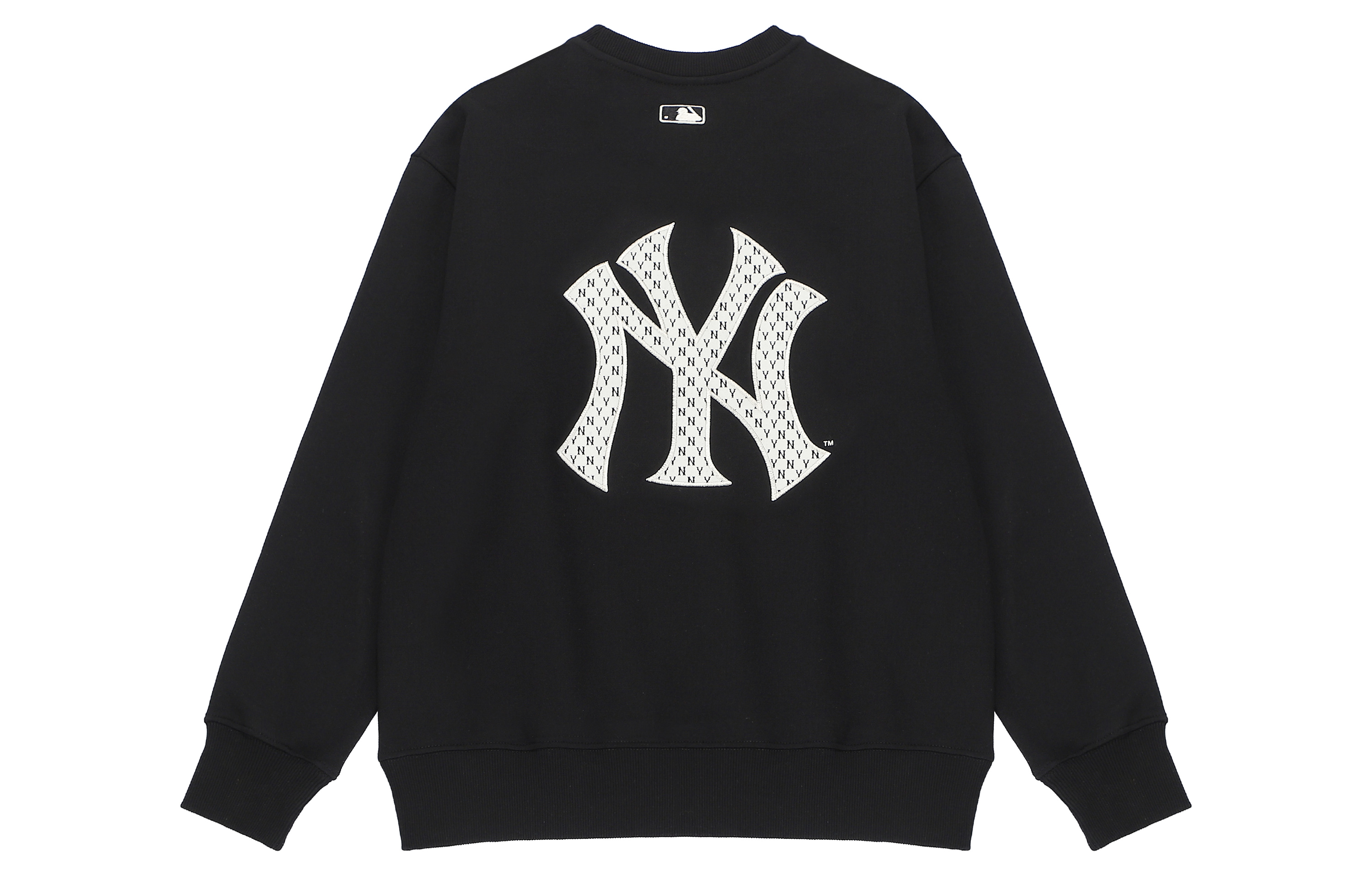 Order MLB New York Yankees Black Crewneck Logo Sweatshirt Unisex Pullover. 3AMTM0124-50BKS