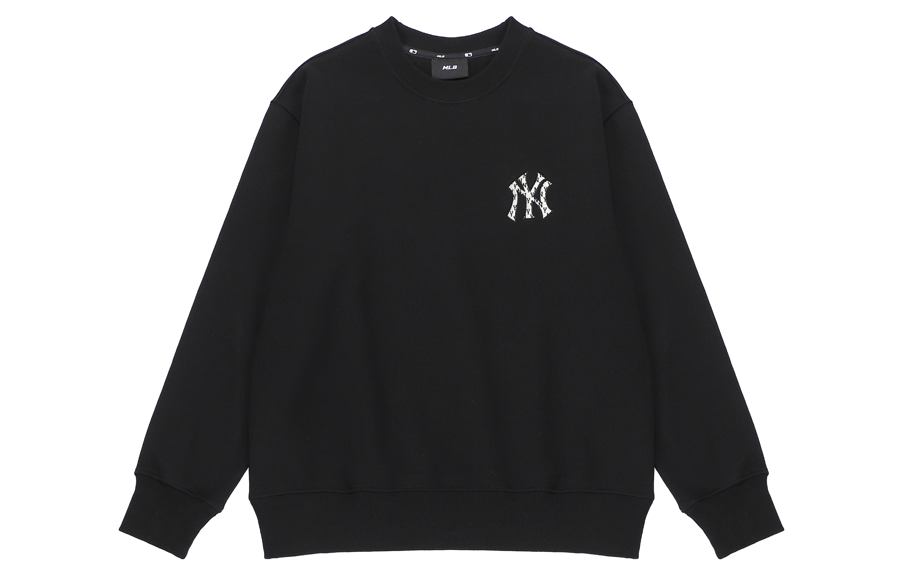 Lookbook MLB New York Yankees Black Crewneck Logo Sweatshirt Unisex Pullover. 3AMTM0124-50BKS