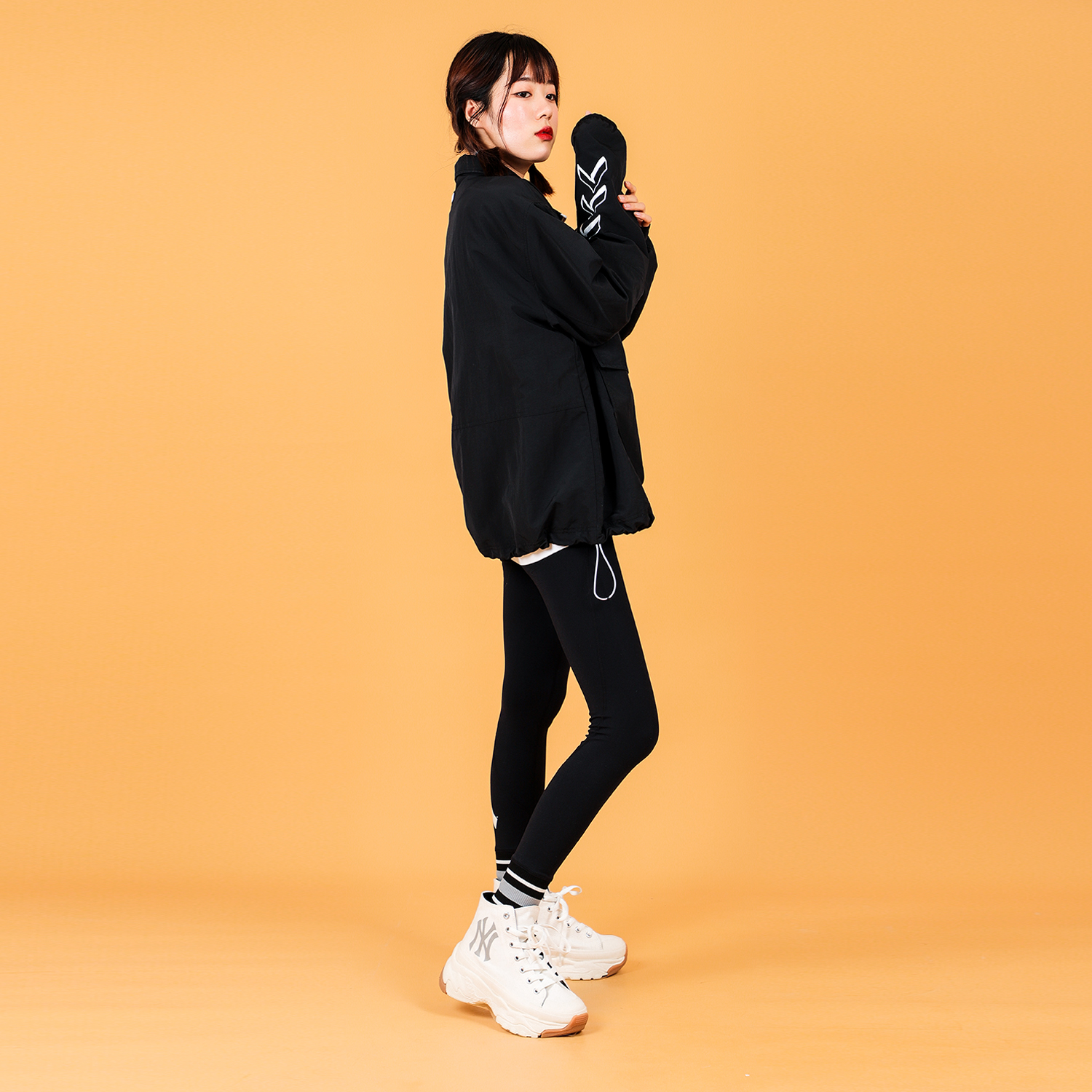 Shop MLB New York Yankees Black Half-Zip Baseball Jacket Unisex 31JPU6131-50L