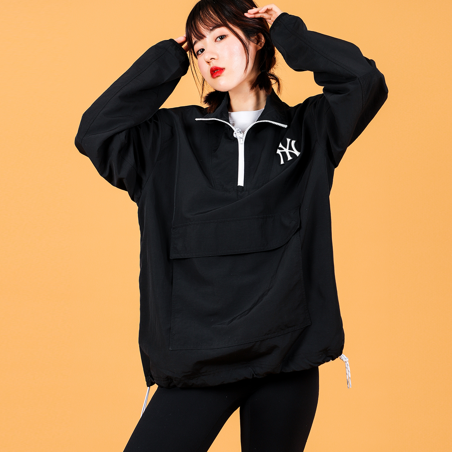 Details for MLB New York Yankees Black Half-Zip Baseball Jacket Unisex 31JPU6131-50L