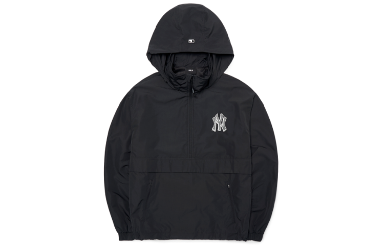 MLB New York Yankees Black Half-Zip Pullover Jacket Unisex Casual/Travel Wear 3AWJS0321-50BKS