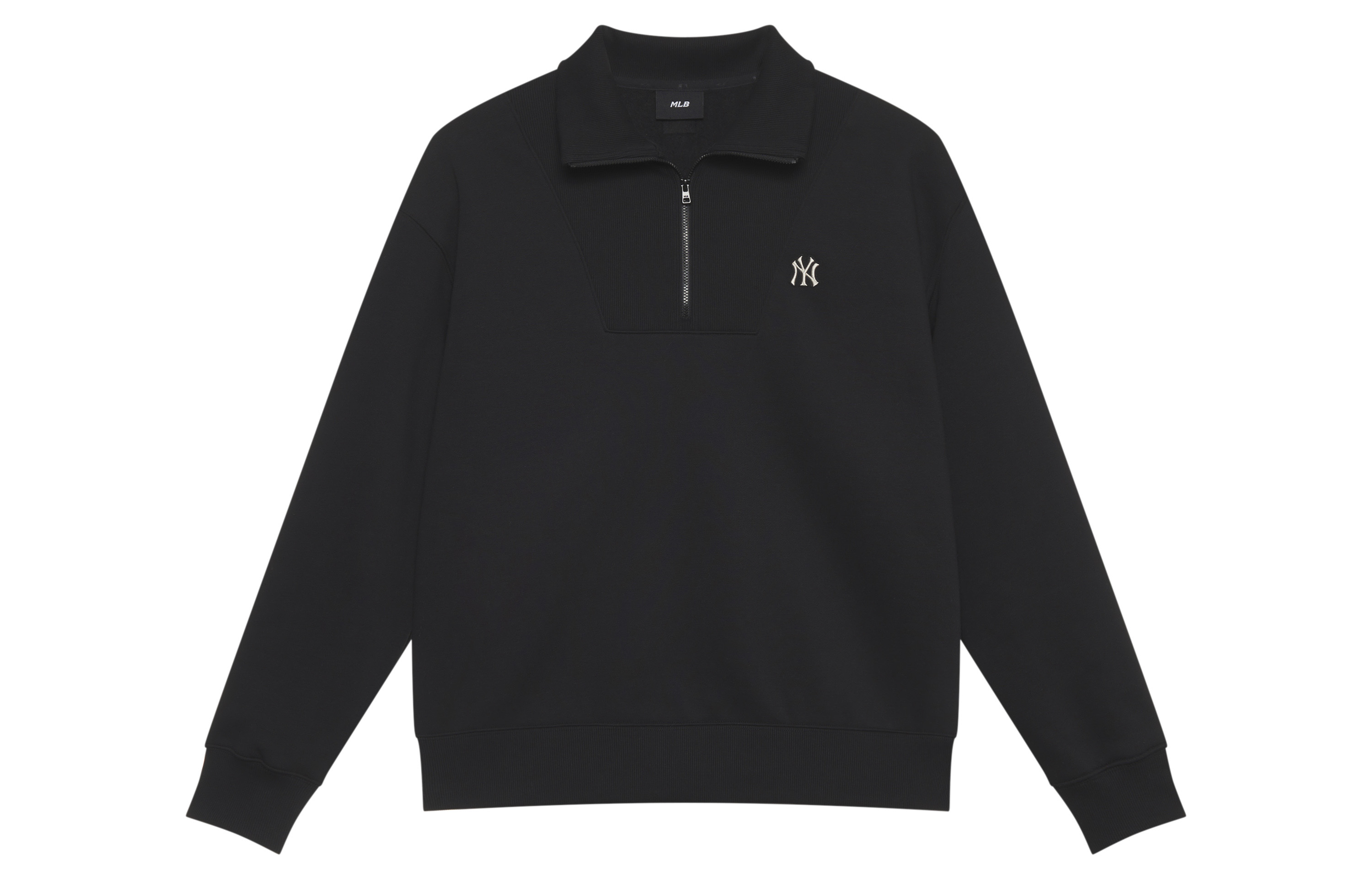 MLB New York Yankees Black Half-Zip Pullover Sweatshirt Unisex Casual 24FW 3AMTB0546-50BKS