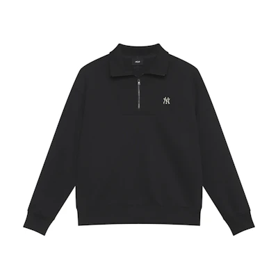 MLB New York Yankees Black Half-Zip Pullover Sweatshirt Unisex Casual 24FW 3AMTB0546-50BKS