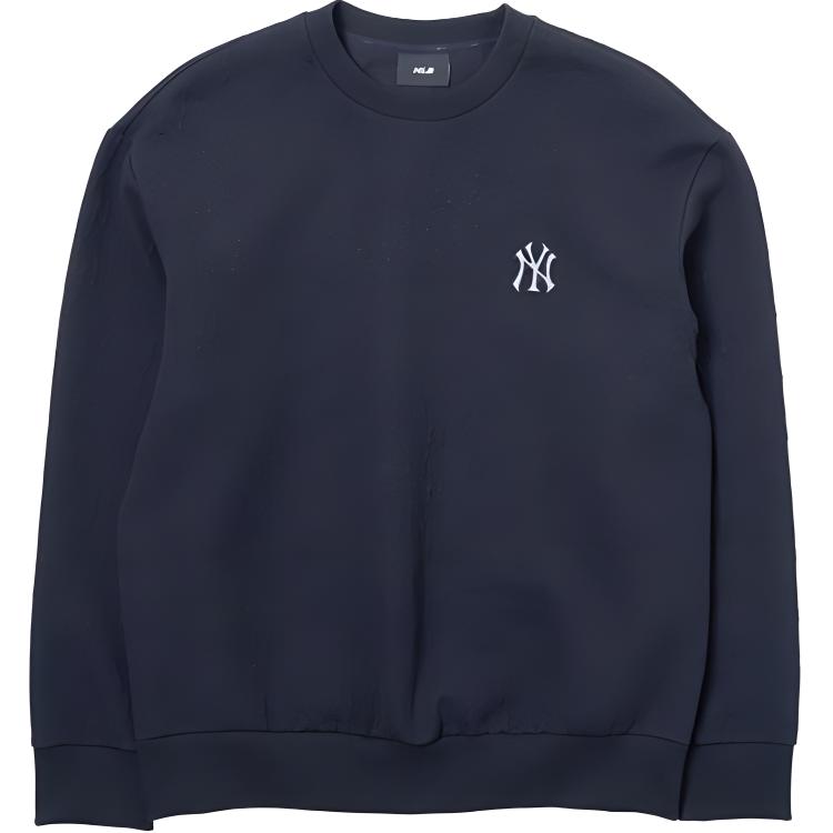 MLB New York Yankees Black Jacquard Letter Crewneck Sweatshirt Unisex Casual Fit 3AMTM0244-50BKS