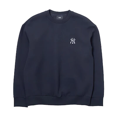 MLB New York Yankees Black Jacquard Letter Crewneck Sweatshirt Unisex Casual Fit 3AMTM0244-50BKS