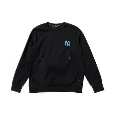 MLB New York Yankees Black Logo Embroidered Crewneck Sweatshirt 3LMTA0621-50BKS