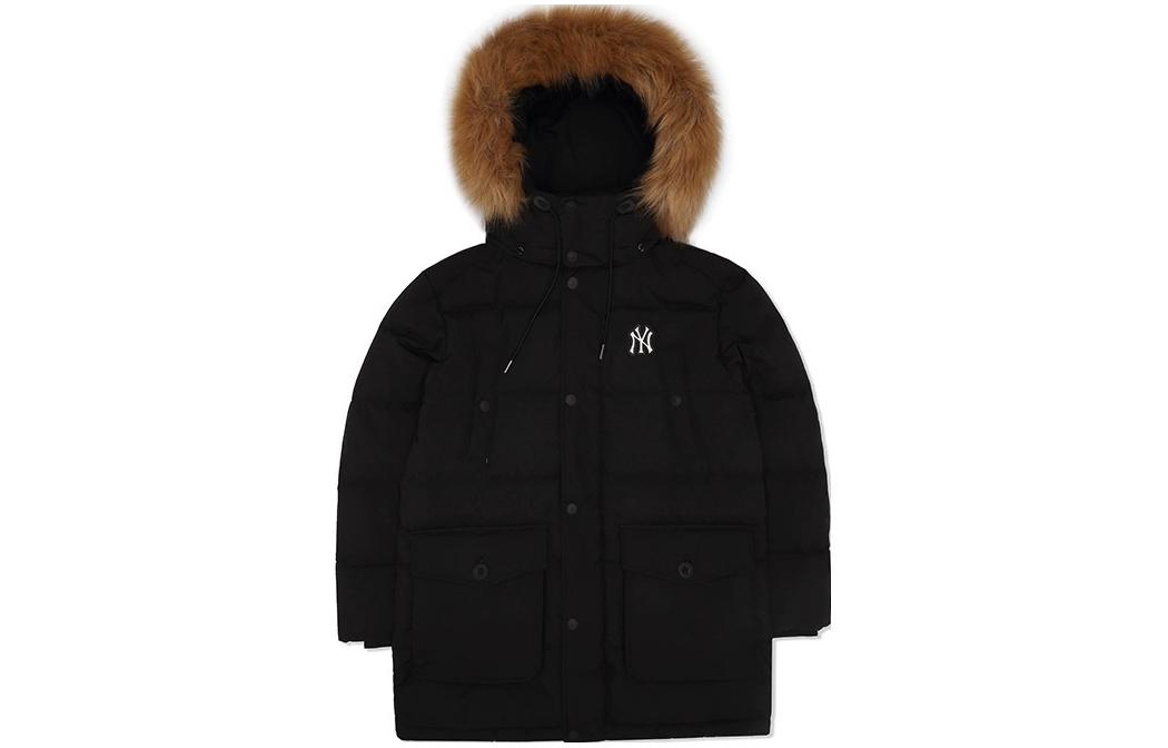 MLB New York Yankees Black Logo Puffer Jacket Unisex Long Sleeve Loose Fit. 3ADJEC826-50BKS