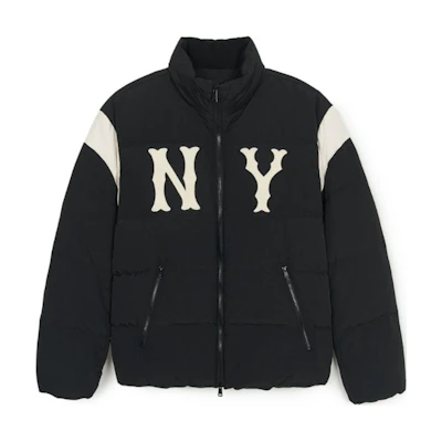 MLB New York Yankees Black Logo Zip-Up Puffer Jacket Unisex. 3ADJV1146-50BKS