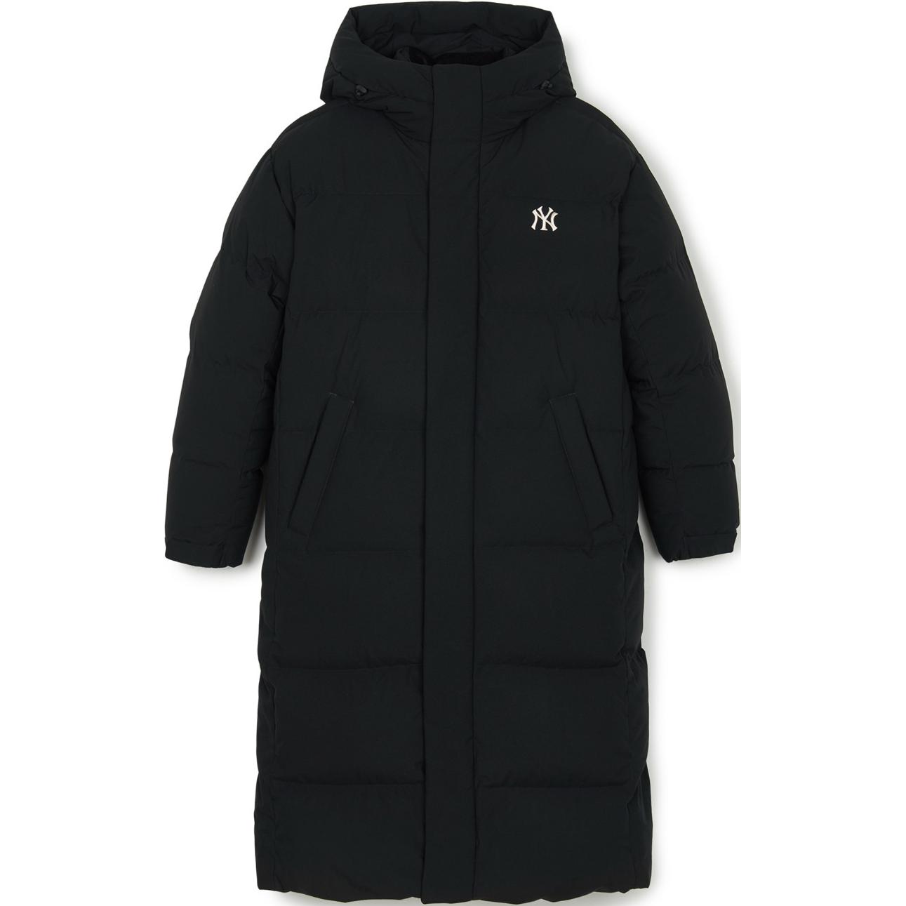 MLB New York Yankees Black Long Puffer Jacket Unisex Full-Zip Hoodie 3ADJB1746-50BKS