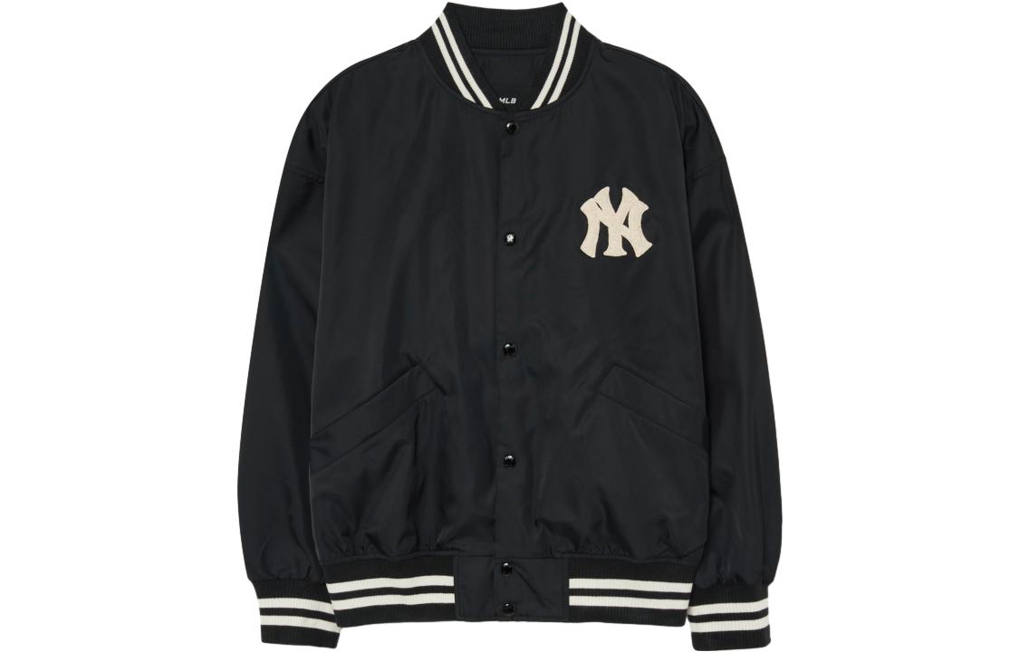 MLB New York Yankees Black Nylon Oversized Varsity Jacket Unisex Long Sleeve 3AJPV0434-50BKS