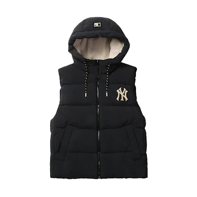 MLB New York Yankees Black Sleeveless Hoodie Puffer Vest Unisex 31DV02061-50L
