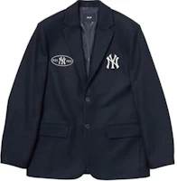 MLB New York Yankees Black Varsity Letter Print Blazer Jacket Unisex. 3AJKV0144-50BKS MLB New York Yankees Black Varsity Letter Print Blazer Jacket Unisex. 3AJKV0144-50BKS