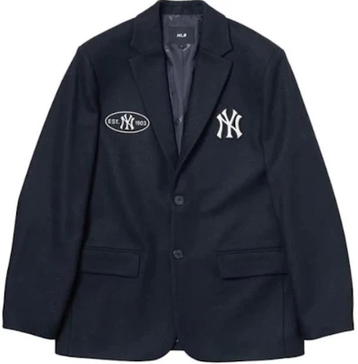 MLB 뉴욕 양키스 블랙 바시티 레터 프린트 블레이저 재킷 유니섹스. 3AJKV0144-50BKS Order MLB 뉴욕 양키스 블랙 바시티 레터 프린트 블레이저 재킷 유니섹스. 3AJKV0144-50BKS