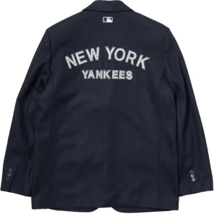 MLB New York Yankees Black Varsity Letter Print Blazer Jacket Unisex. 3AJKV0144-50BKS 圖 3