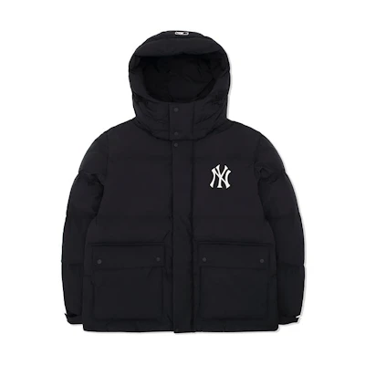MLB New York Yankees Black Winter Puffer Hoodie Jacket Unisex Short Style. 3ADJEC426-50BKS