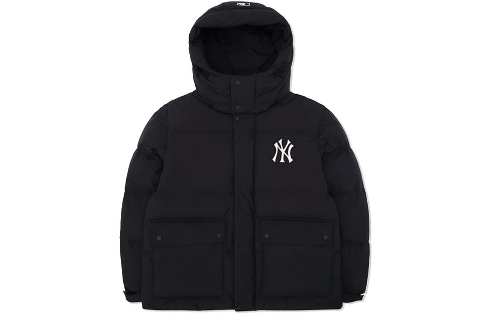 Order MLB New York Yankees Black Winter Puffer Hoodie Jacket Unisex Short Style. 3ADJEC426-50BKS