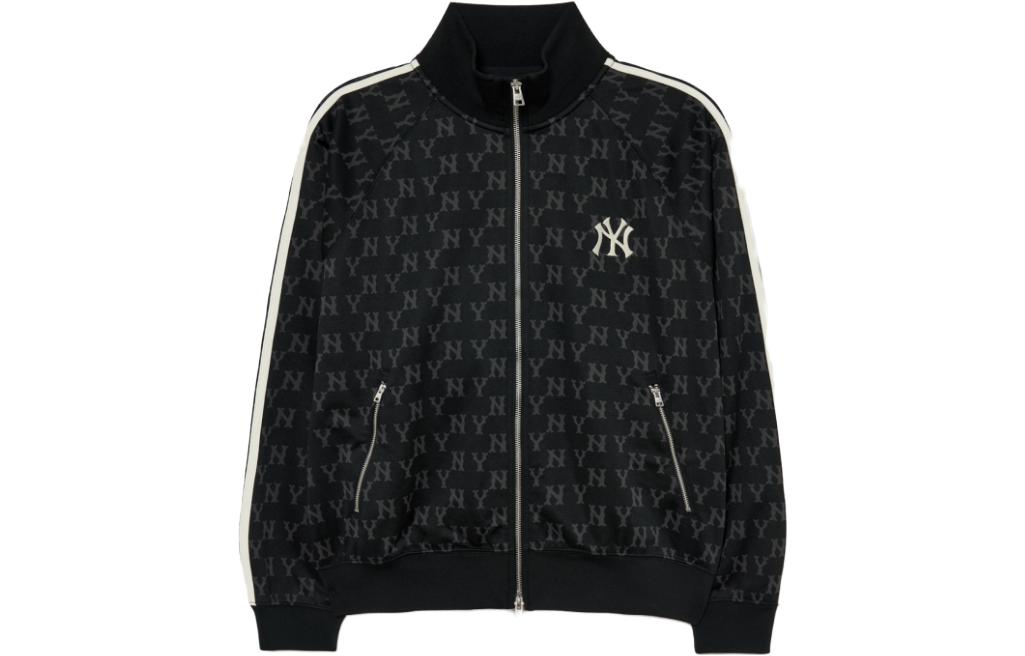 MLB New York Yankees Black Zip-Up Letterman Jacket Unisex Relaxed Fit 3ATRM0134-50BKS