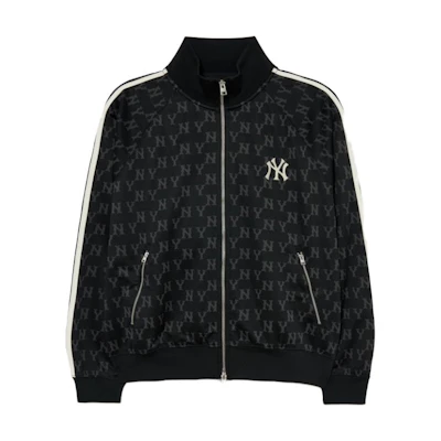 MLB New York Yankees Black Zip-Up Letterman Jacket Unisex Relaxed Fit 3ATRM0134-50BKS