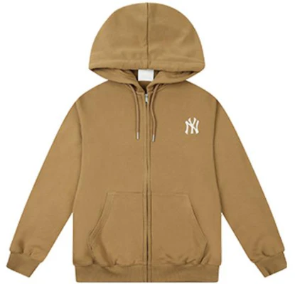 MLB 紐約洋基棕色標誌印花拉鍊連帽外套 男女款 31TRB7061-50B Lookbook MLB 紐約洋基棕色標誌印花拉鍊連帽外套 男女款 31TRB7061-50B