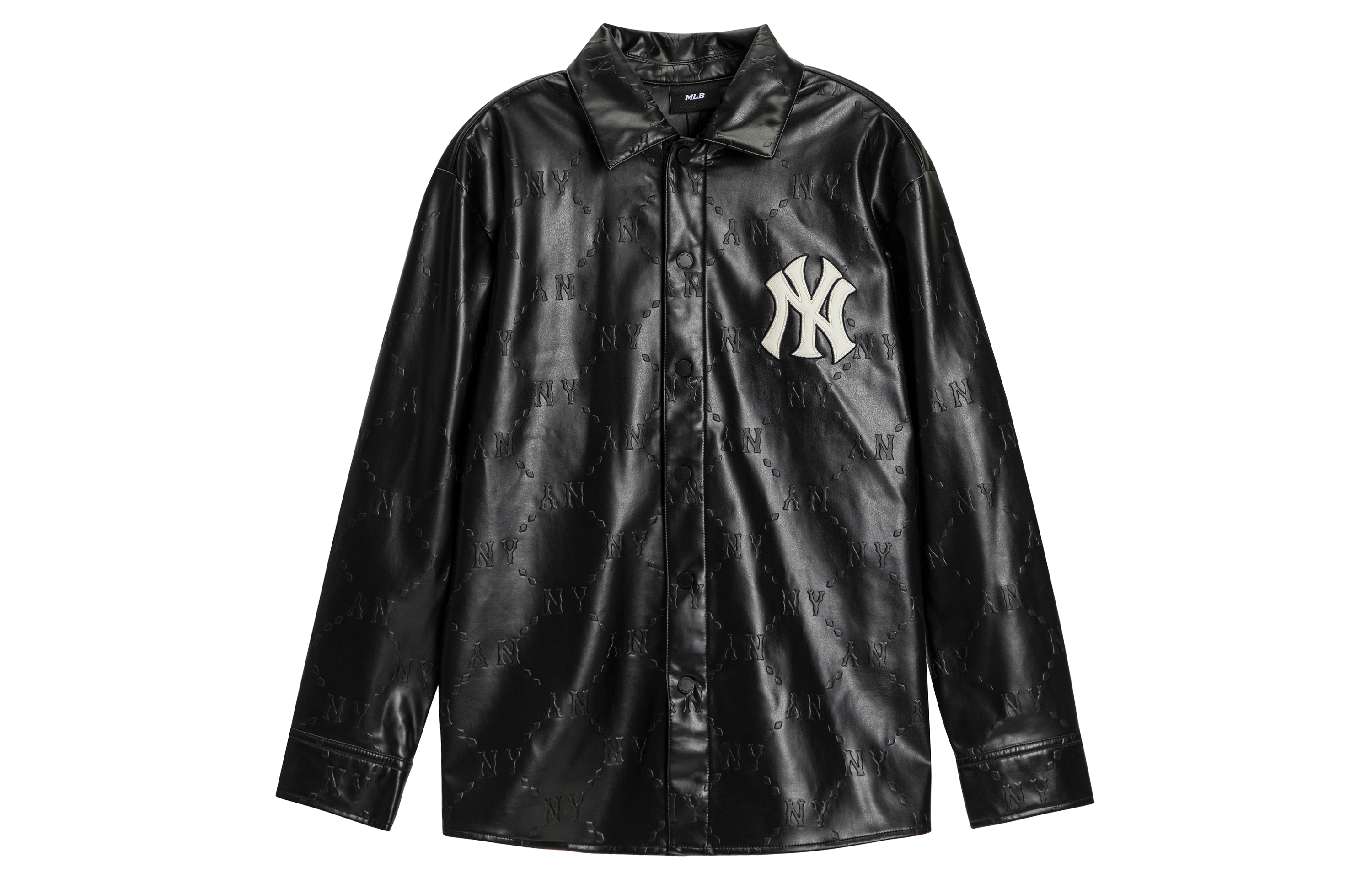 MLB New York Yankees Buttoned Embroidered Logo Jacket Black  Outerwear 3AWSM0324-50BKS