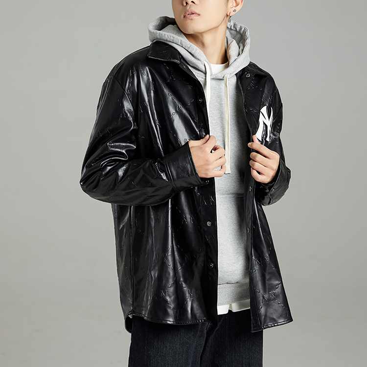 MLB New York Yankees Buttoned Embroidered Logo Jacket Black  Outerwear 3AWSM0324-50BKS 圖 6