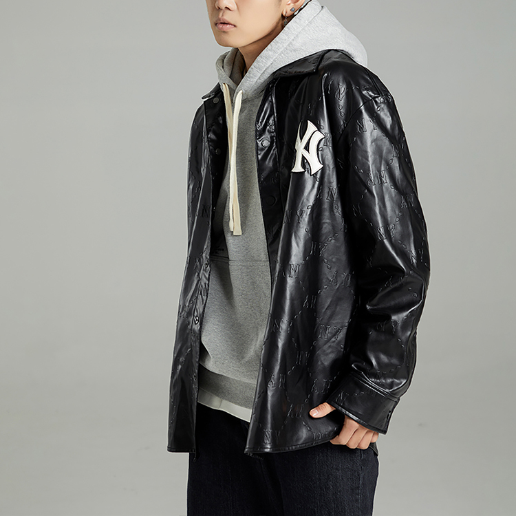 MLB New York Yankees Buttoned Embroidered Logo Jacket Black  Outerwear 3AWSM0324-50BKS 圖 7