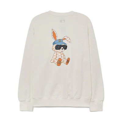 MLB New York Yankees Cartoon Bunny Oversized Cream Sweatshirt Unisex 3AMTQ0131-50CRS