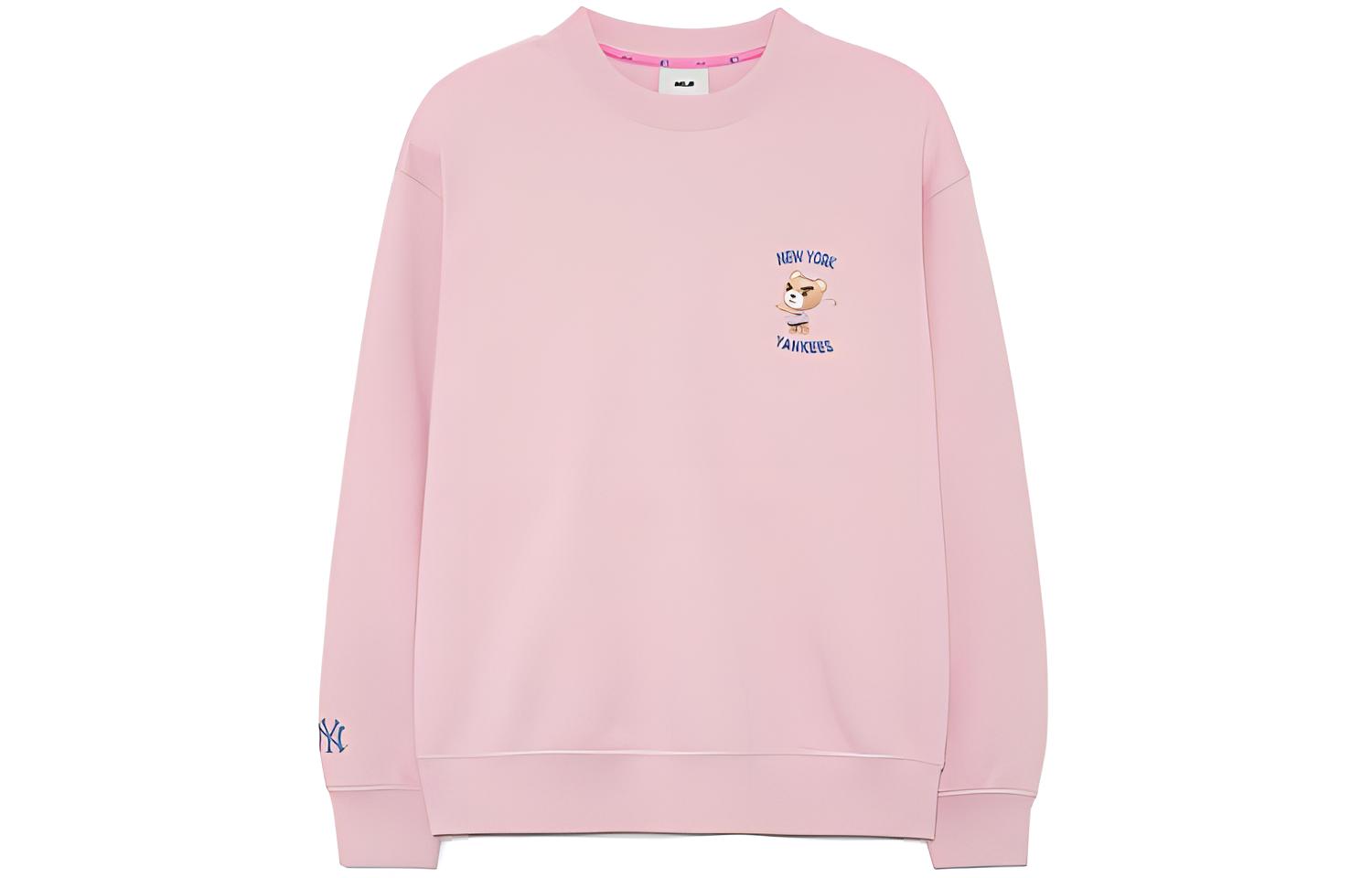 MLB New York Yankees Cartoon Crewneck Sweatshirt Unisex Pink 3AMTE0134-50PKL