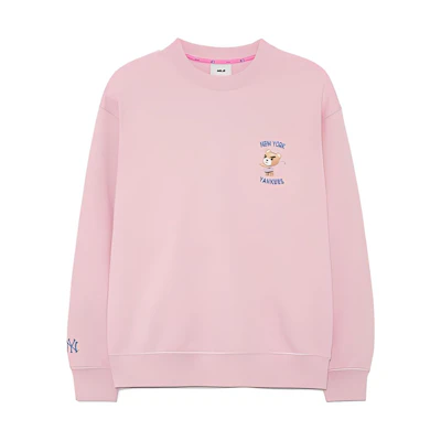 MLB New York Yankees Cartoon Crewneck Sweatshirt Unisex Pink 3AMTE0134-50PKL