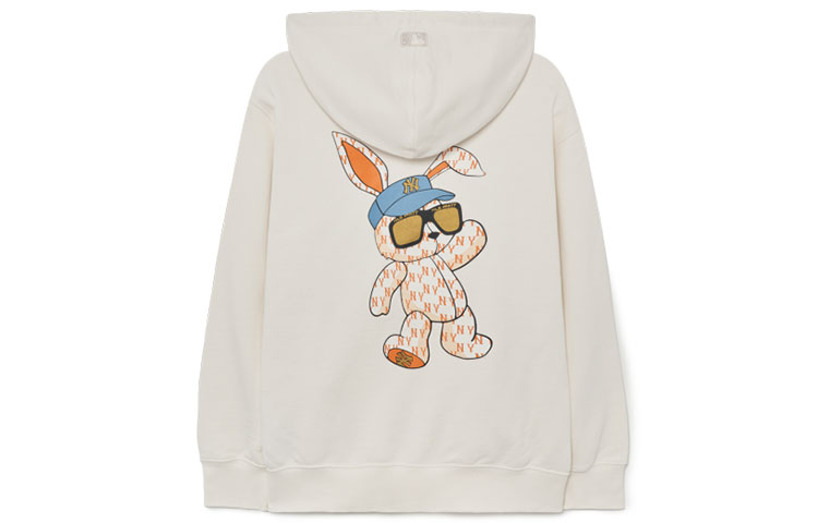 MLB New York Yankees Cartoon Print Hoodie Unisex Cream Color 3AHDQ0131-50CRS