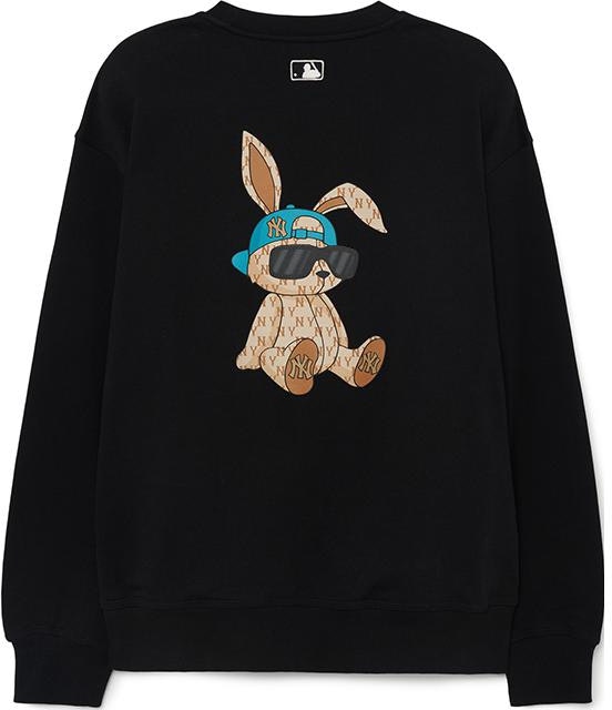 mlb-new-york-yankees-cartoon-rabbit-print-oversized-sweatshirt-black-unisex-3-amtq-0131-50-bks