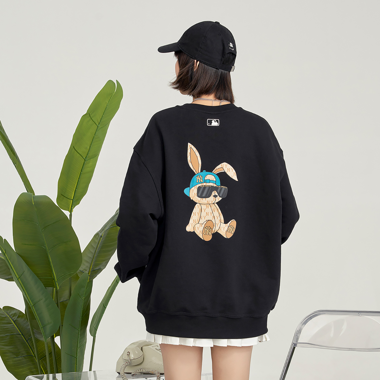 Details for 紐約洋基兔子印花黑色寬鬆版衛衣 男女適用 3AMTQ0131-50BKS