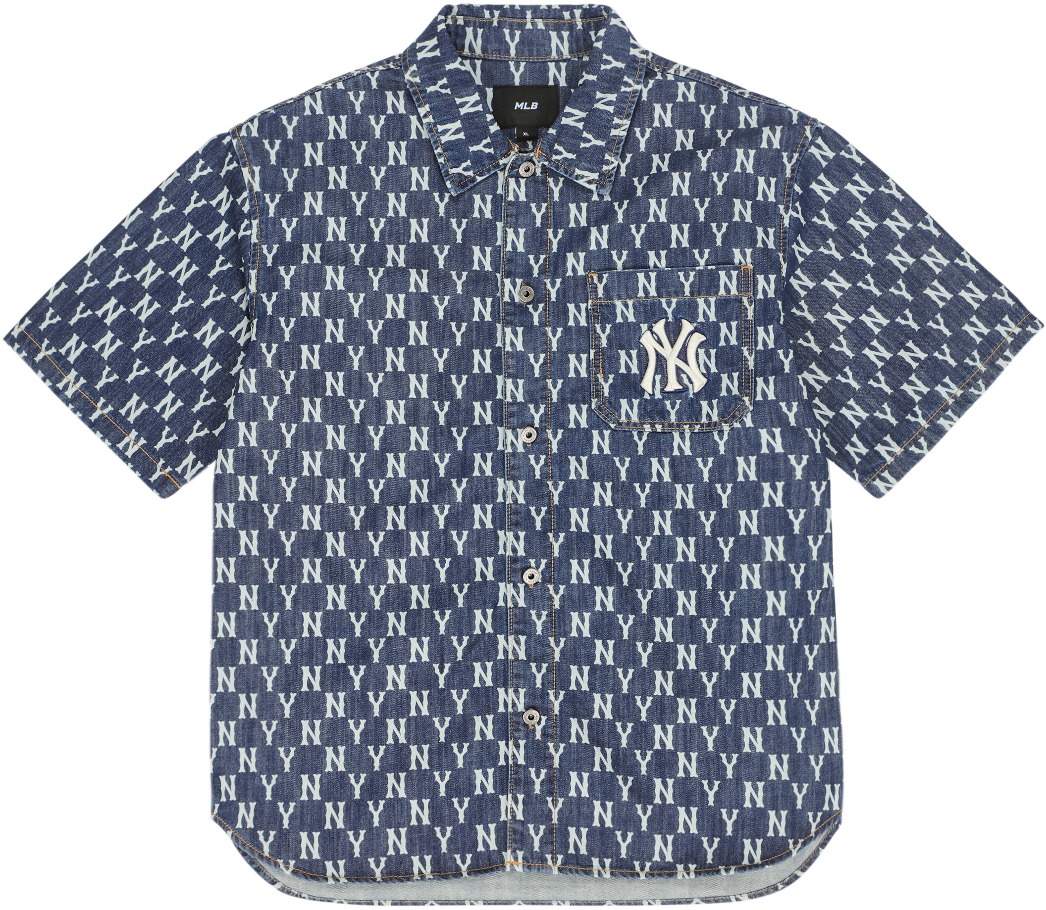 mlb-new-york-yankees-classic-logo-denim-short-sleeve-shirt-unisex-blue-3-adrmn-123-50-bls