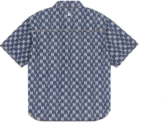 MLB New York Yankees Classic Logo Denim Short-Sleeve Shirt Unisex Blue. 3ADRMN123-50BLS Lookbook MLB New York Yankees Classic Logo Denim Short-Sleeve Shirt Unisex Blue. 3ADRMN123-50BLS