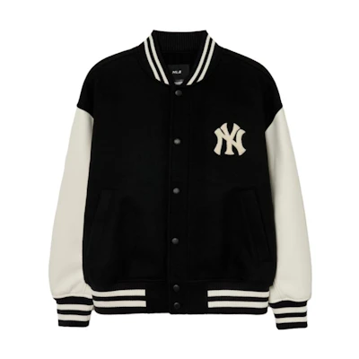 MLB New York Yankees Colorblock Retro Casual Jacket Unisex Black. 3AJPV0634-50BKL