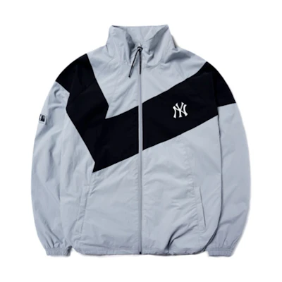 MLB New York Yankees Colorblock Windbreaker Jacket Unisex - Grey 3AWJ07014-50GRS
