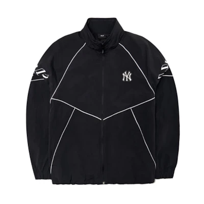 MLB New York Yankees Contrast Stitch Zip-Up Retro Track Jacket Unisex Black 3AWJS0221-50BKS