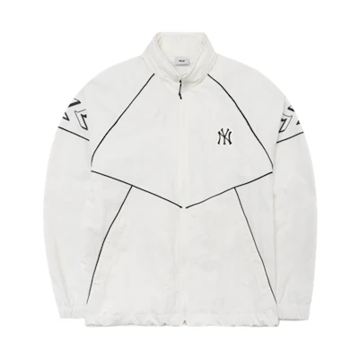 MLB New York Yankees Contrast Stitch Zipper Sports Jacket Unisex White 3AWJS0221-50WHS