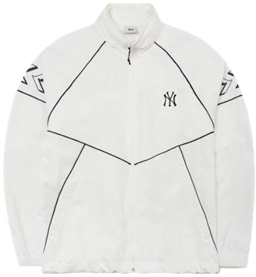 MLB New York Yankees Contrast Stitch Zipper Sports Jacket Unisex White 3AWJS0221-50WHS Order MLB New York Yankees Contrast Stitch Zipper Sports Jacket Unisex White 3AWJS0221-50WHS