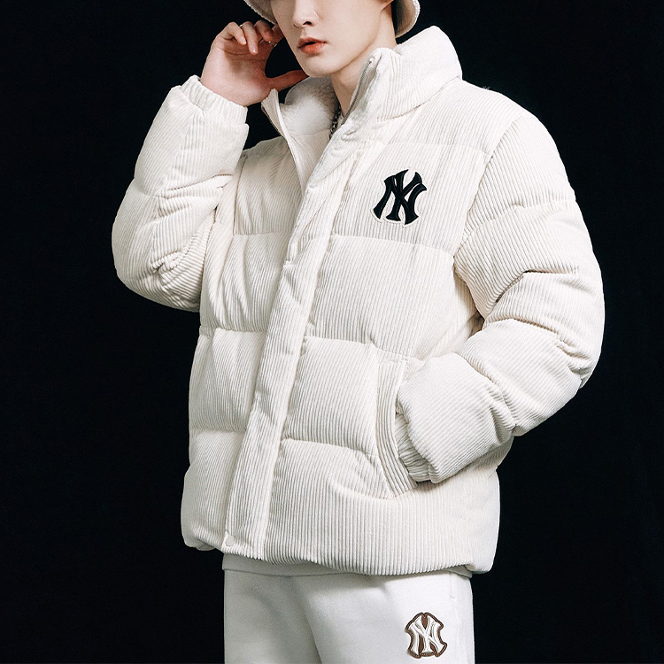 Purchase MLB New York Yankees Jaket Tebal Unisex Putih Musim Sejuk Corduroy Quilted 3ADJC0116-50CRS