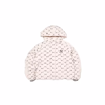 MLB New York Yankees Cream Full Print Puffer Jacket Unisex Hoodie Style. 3ADJM0546-50CRD