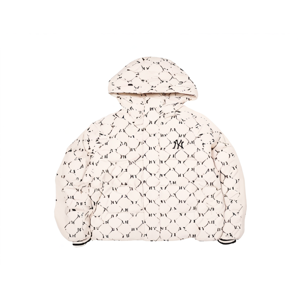 Order MLB 뉴욕 양키스 크림 풀 프린트 패딩 재킷 유니섹스 후드 스타일. 3ADJM0546-50CRD