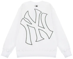 MLB New York Yankees Crewneck Lettering Long Sleeve Sweatshirt Unisex Off-White 3AMTB0421-50WHS MLB New York Yankees Crewneck Lettering Long Sleeve Sweatshirt Unisex Off-White 3AMTB0421-50WHS