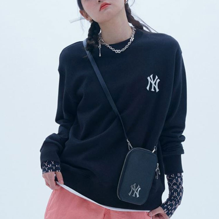 MLB New York Yankees Crewneck Pullover Sweatshirt Unisex Black 31MT05111-50L 圖 4
