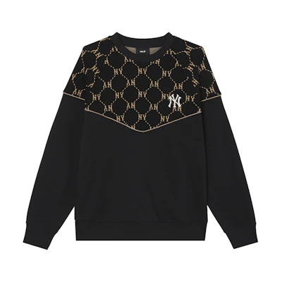 MLB New York Yankees Dia Monogram Unisex Soft Breathable Black Sweatshirt 3AMTM1144-50BKS