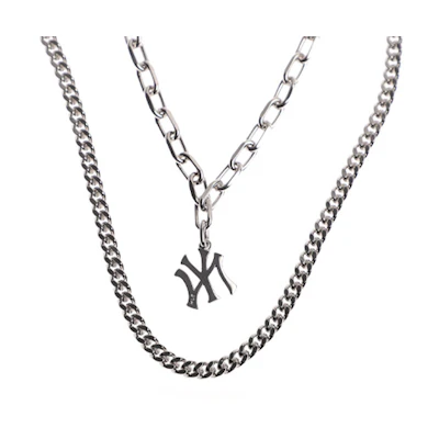MLB New York Yankees Double-Layer Necklace Unisex Couple Design Summer 2021 32JA01111-50W