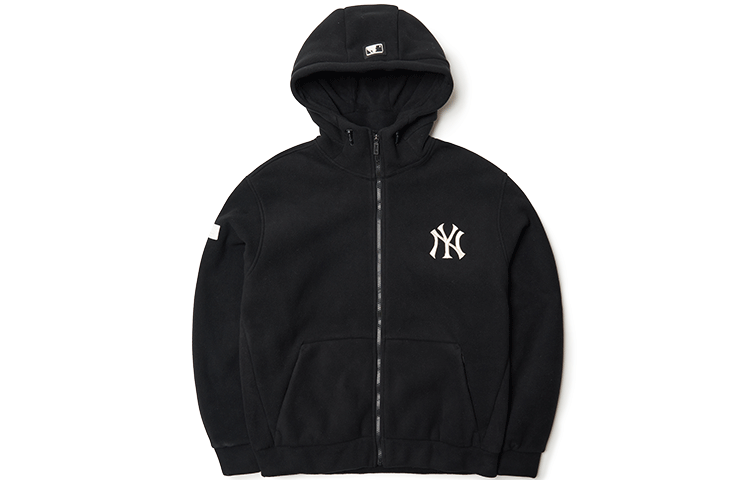 MLB New York Yankees Embroidered Logo Fleece Hoodie Jacket Unisex Black Winterwear 3AJPF3516-50BKS 圖 2