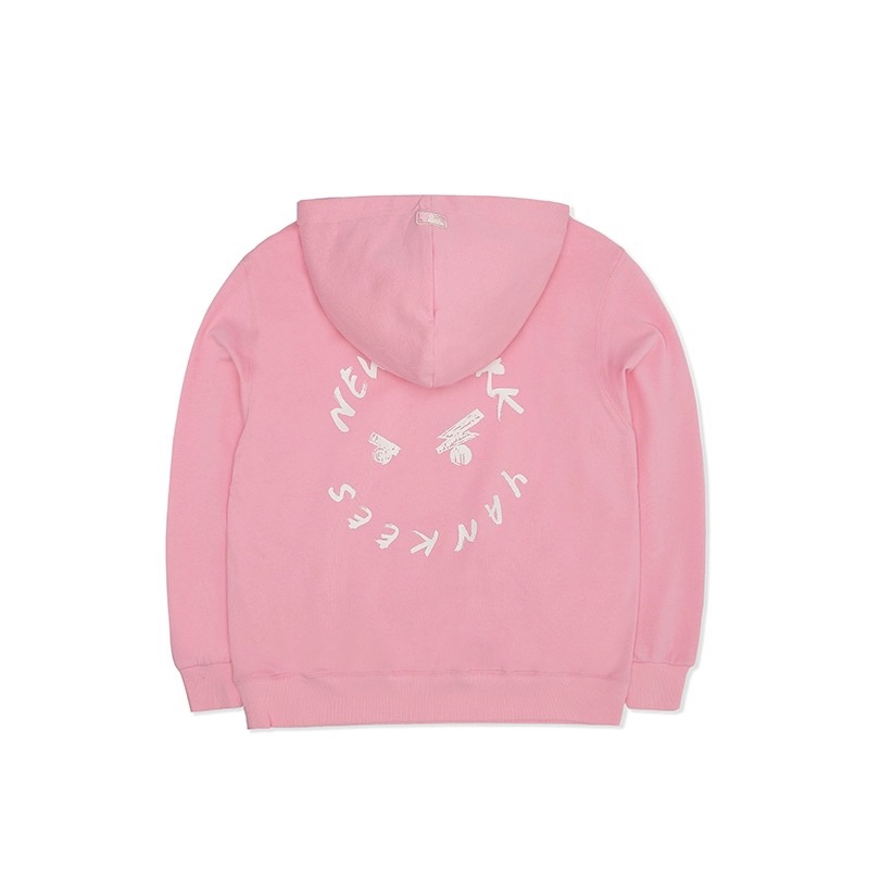 MLB New York Yankees Embroidered Logo Hoodie Unisex Pink Pullover Sweatshirt 3AHDE0226-50PKS 圖 2