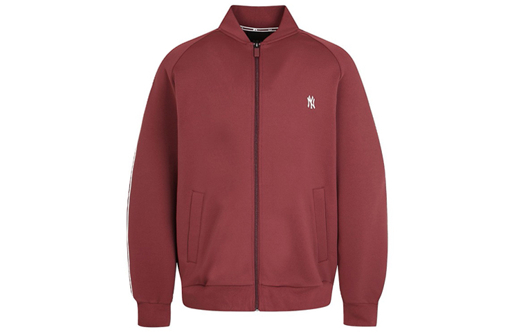 MLB New York Yankees Embroidered Logo Stand Collar Jacket Unisex Maroon 31TRT2941-50E