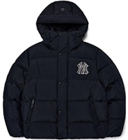 MLB New York Yankees Embroidered NY Logo Hooded Down Jacket Black Unisex Short 3ADJB0626-50BKS MLB New York Yankees Embroidered NY Logo Hooded Down Jacket Black Unisex Short 3ADJB0626-50BKS